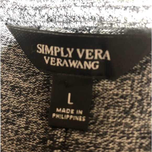 SIMPLY VERA size Large Vera Wang Gray LONG SLEEVE Dress cloth tie belt. - Picture 8 of 10